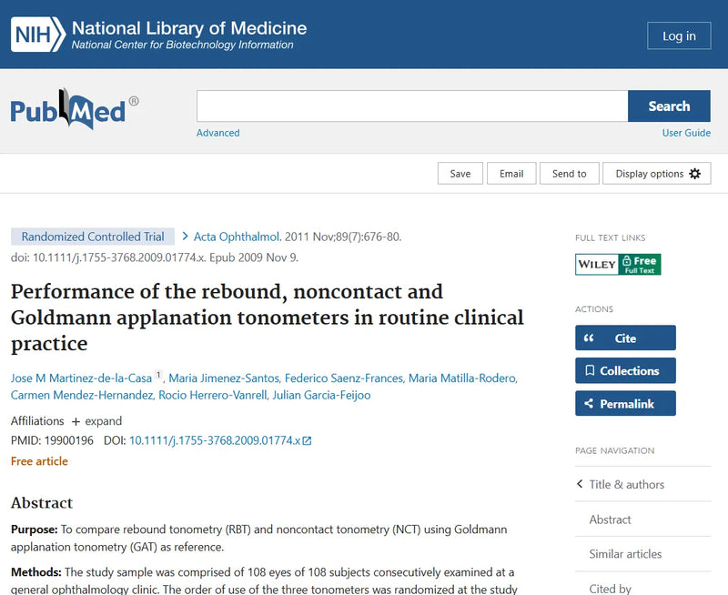 Clinical Evaluation of Rebound Tonometry for Routine IOP Measurement