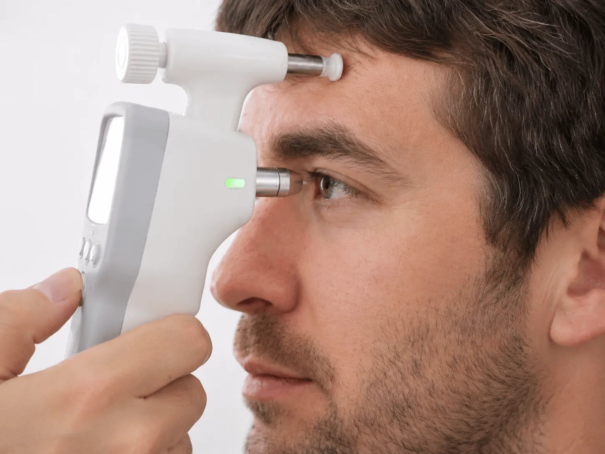 Use the DrTono Tenso Pro rebound tonometer to measure IOP